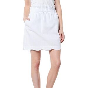 Lauren James Scalloped Hem Skirt White Size Medium